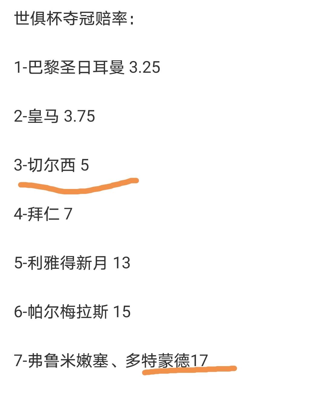世俱杯夺冠赔率：大巴黎133超低赔秒杀切尔西(世俱杯巴萨恒大)